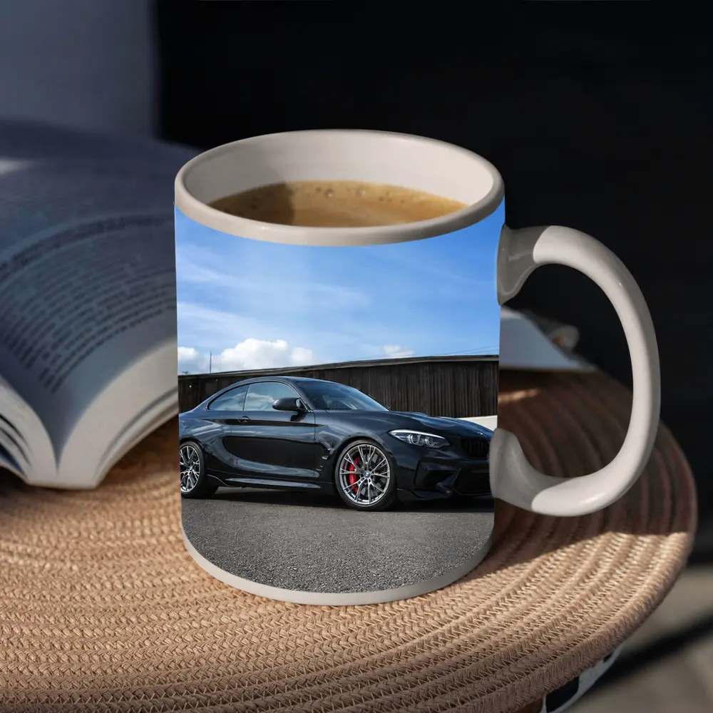 BMW M2 Black Coupe Parked Outdoors – Mugs