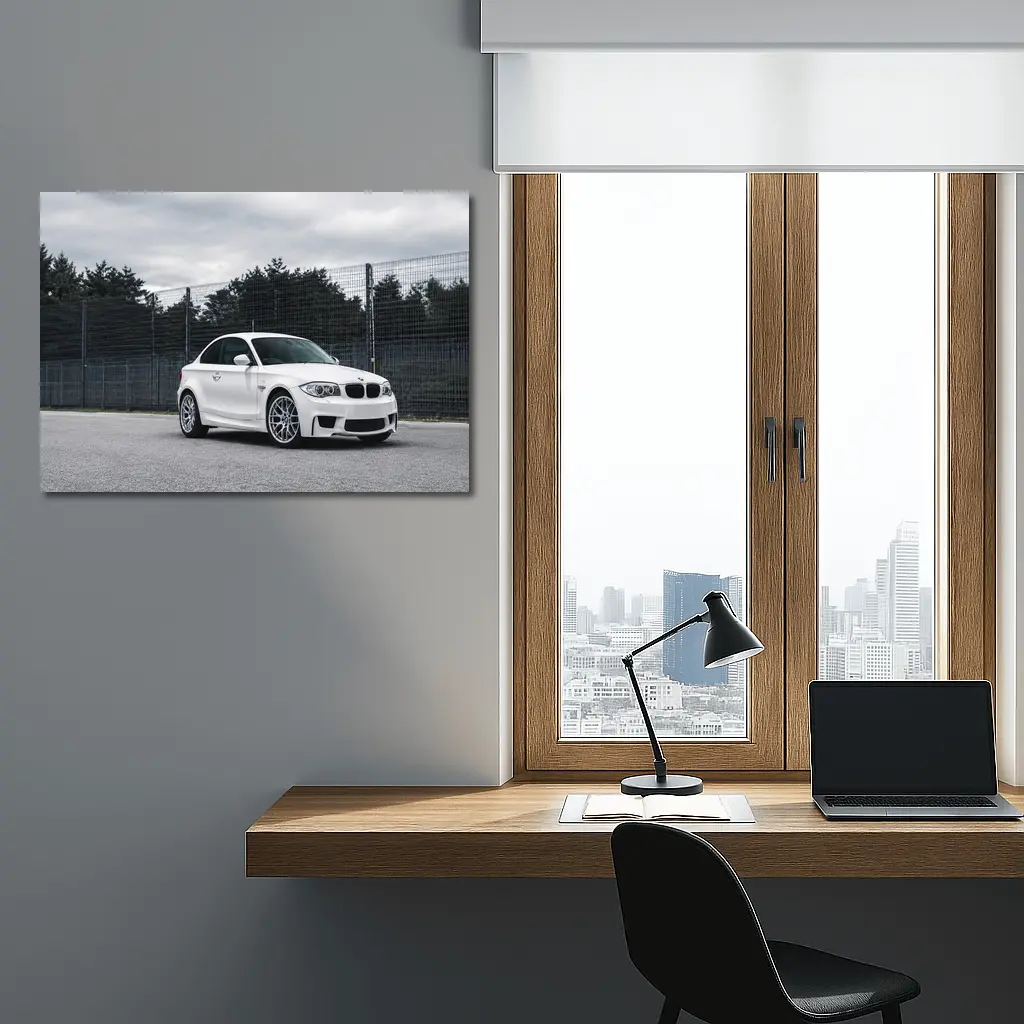 BMW 1M Coupe White Track Day – Wall Art