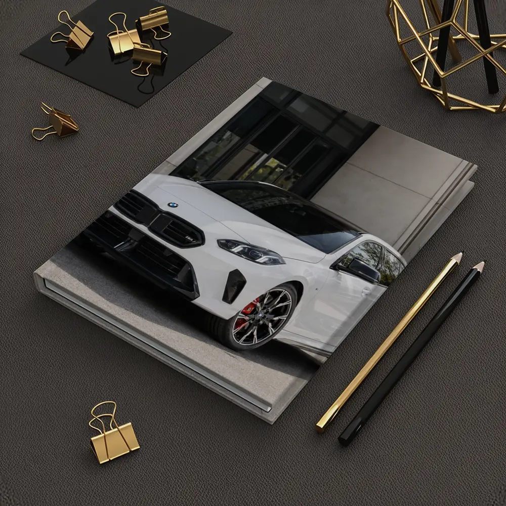 BMW M135 White Hatchback Urban Setting – Notebooks