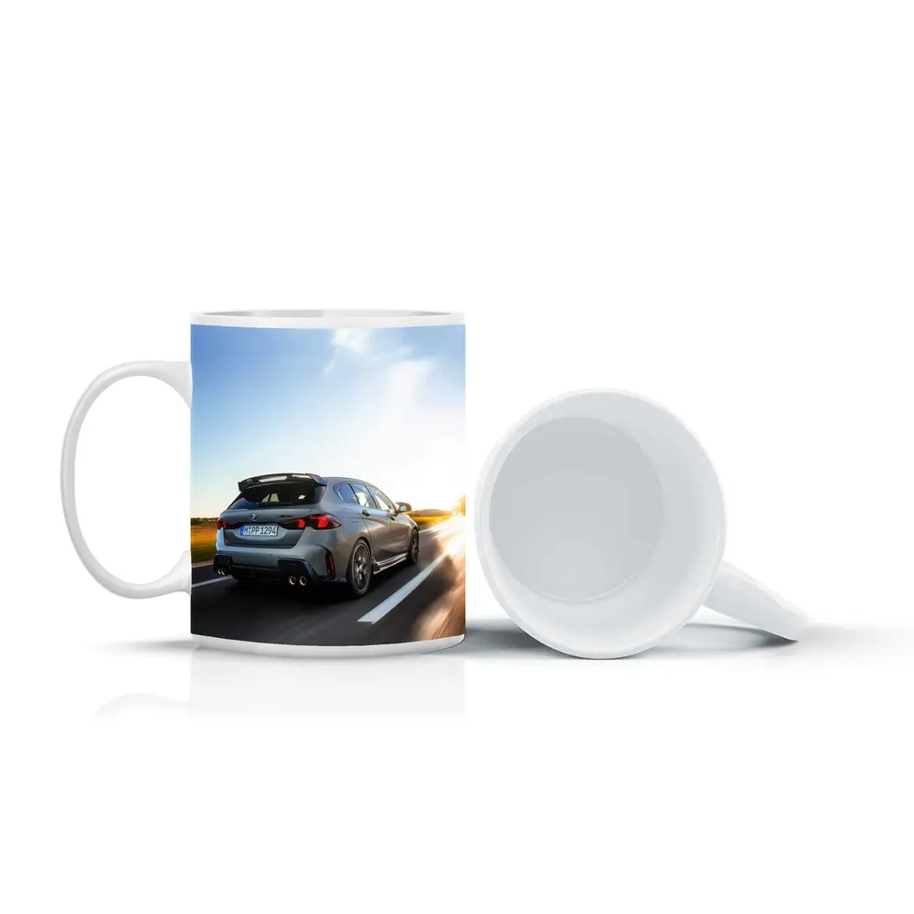 BMW M135 Gray Hatchback Highway Sunset Drive – Mugs