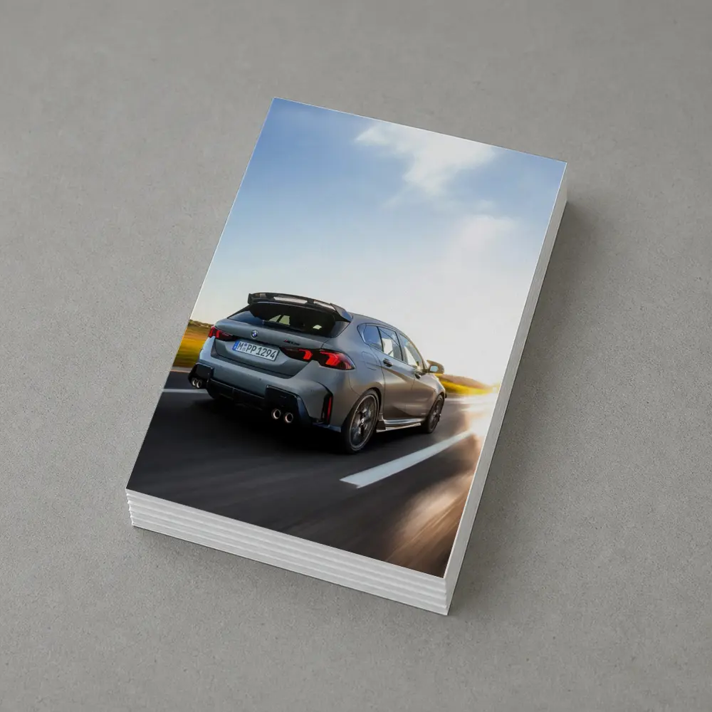 BMW M135 Gray Hatchback Highway Sunset Drive – Postcards
