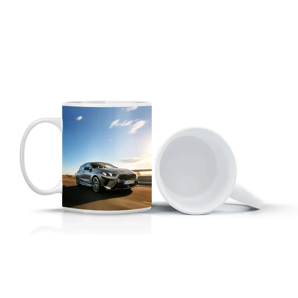 BMW M135 Gray Hatchback On Open Road – Mugs