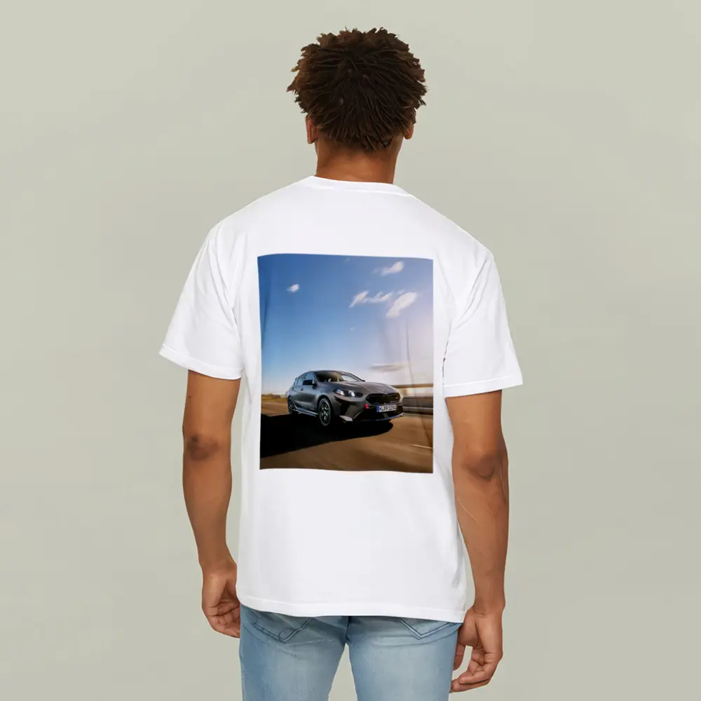 BMW M135 Gray Hatchback On Open Road – T-Shirts