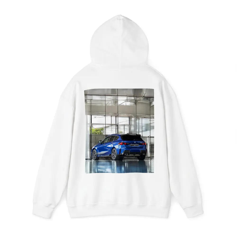 BMW M135 Blue Hatchback Indoor Showroom – Hoodies