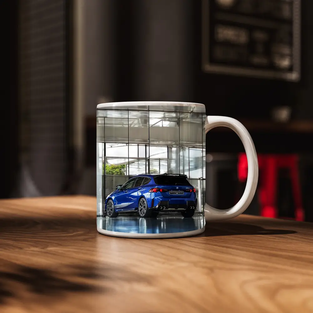 BMW M135 Blue Hatchback Indoor Showroom – Mugs