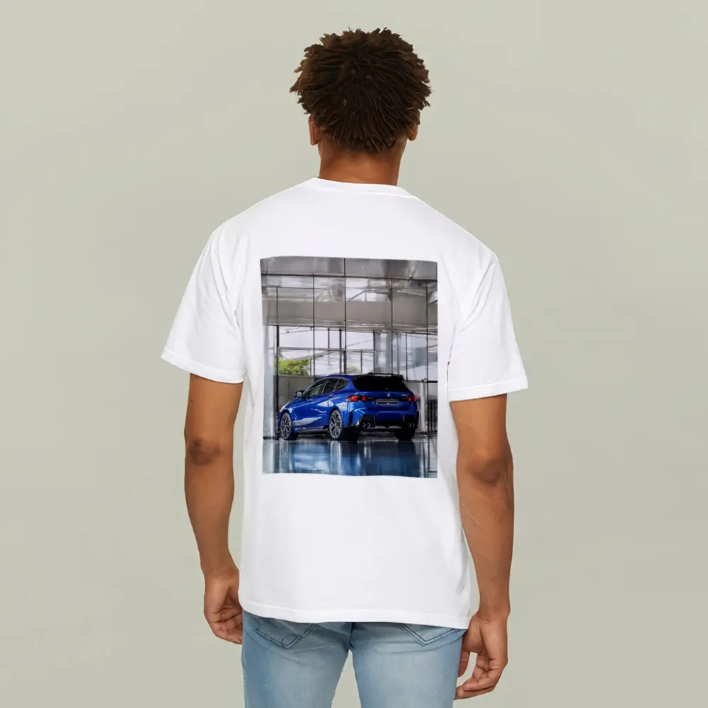 BMW M135 Blue Hatchback Indoor Showroom – T-Shirts