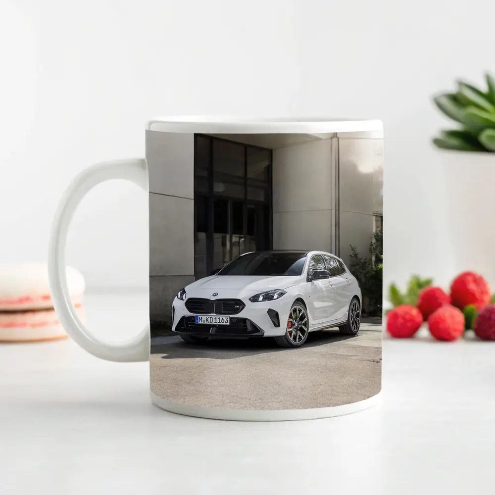 BMW M135 xDrive White Urban Setting – Mugs