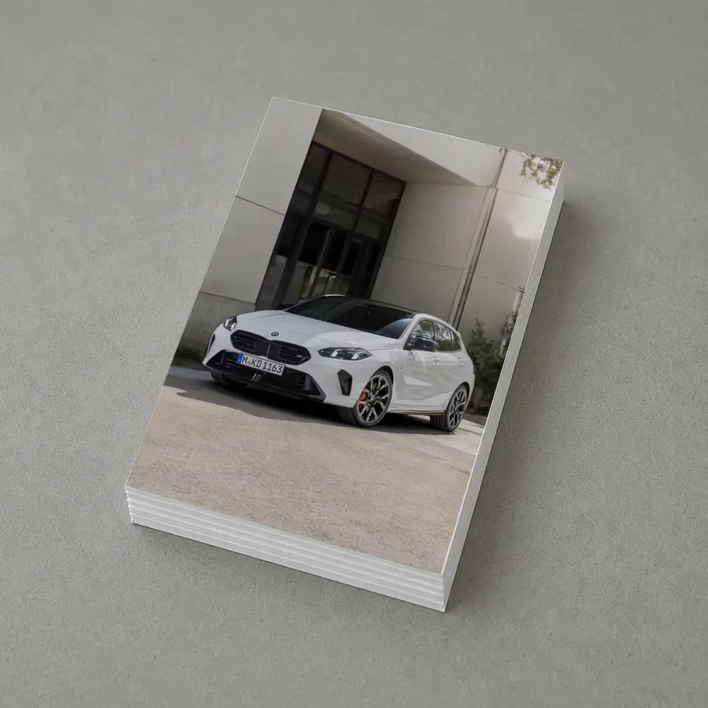 BMW M135 xDrive White Urban Setting – Postcards