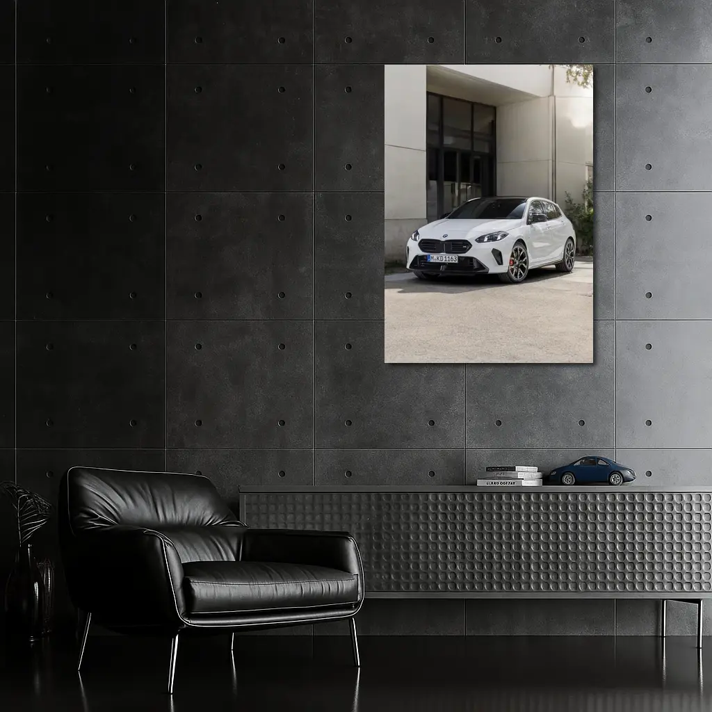 BMW M135 xDrive White Urban Setting – Wall Art