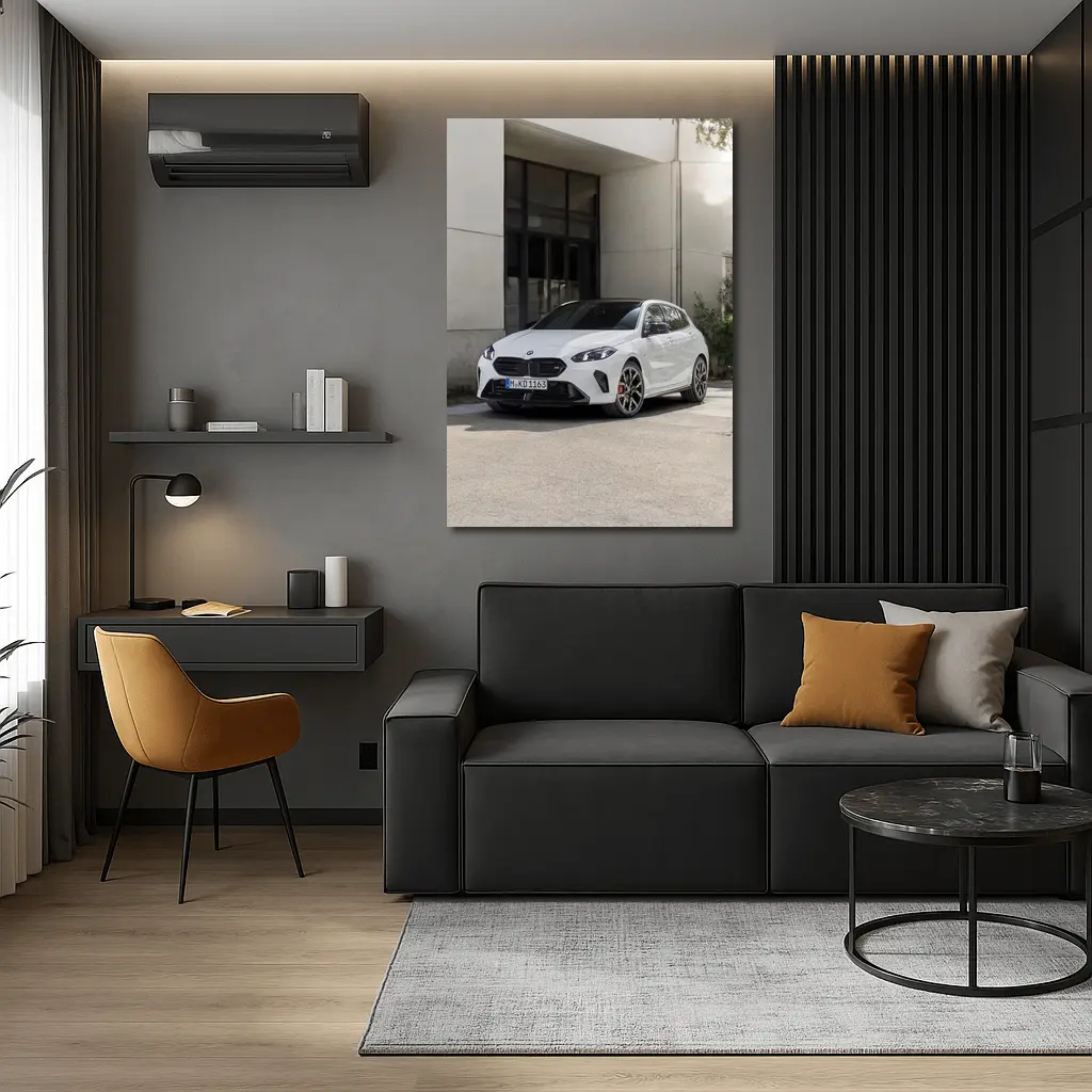 BMW M135 xDrive White Urban Setting – Wall Art