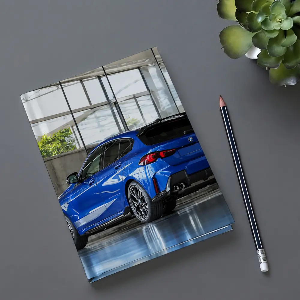 BMW M135i Blue Hatchback Indoor Showroom – Notebooks