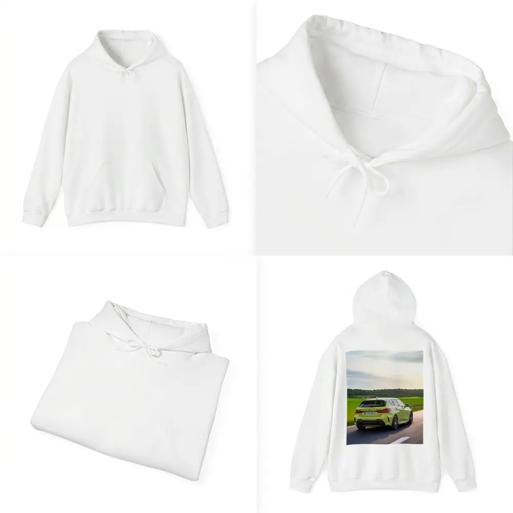 BMW M135i Green Hatchback On Open Road – Hoodies