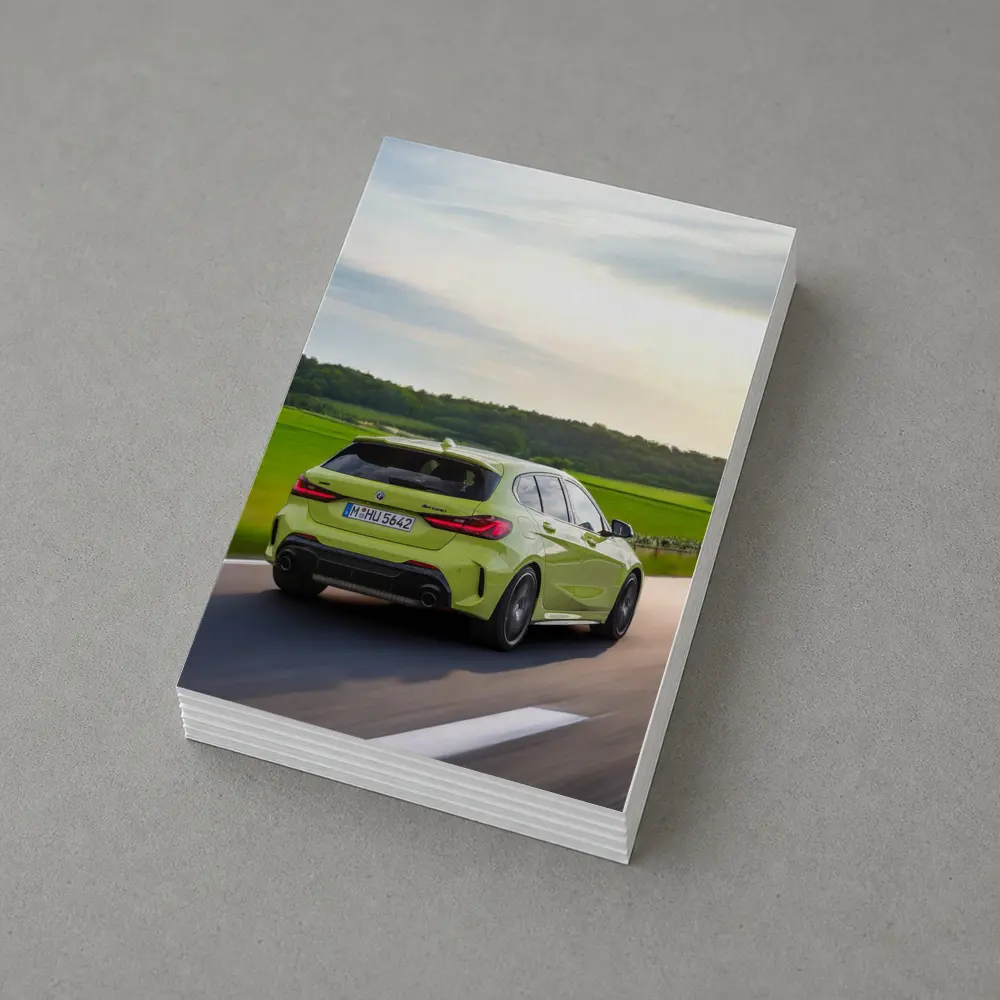 BMW M135i Green Hatchback On Open Road – Postcards