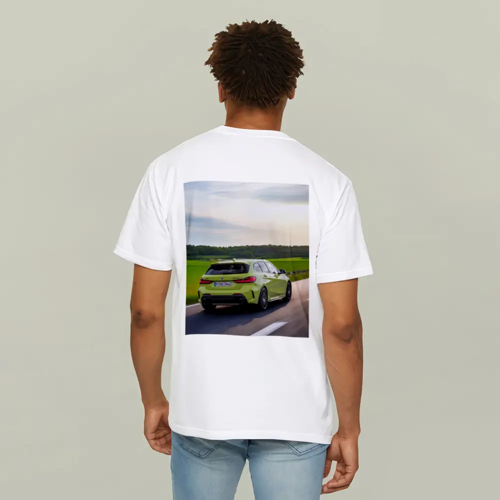 BMW M135i Green Hatchback On Open Road – T-Shirts