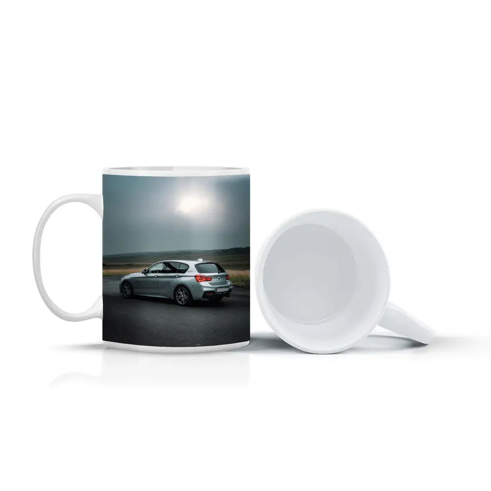BMW M140i Silver Hatchback Overcast Road – Mugs