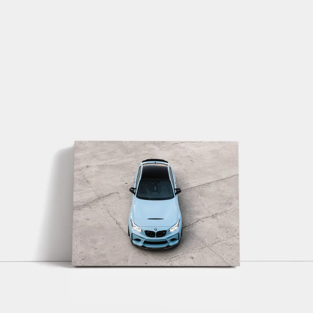 BMW M2 Aerial View Baby Blue – Wall Art