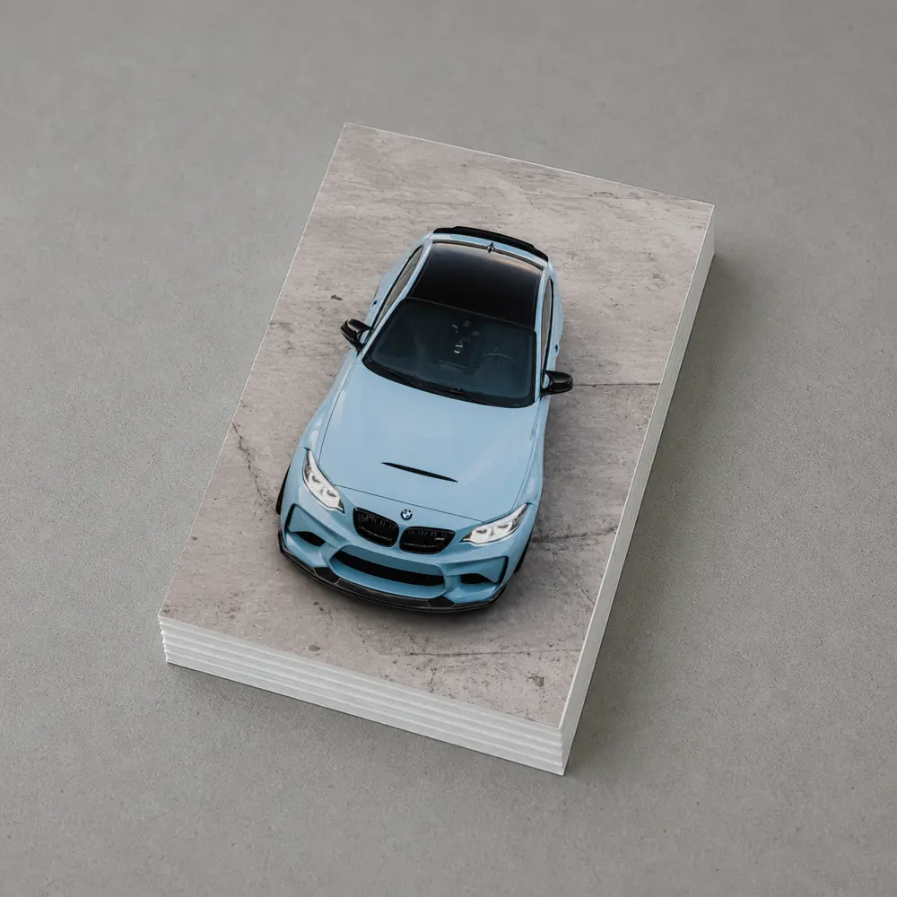 BMW M2 Aerial View Baby Blue – Postcards