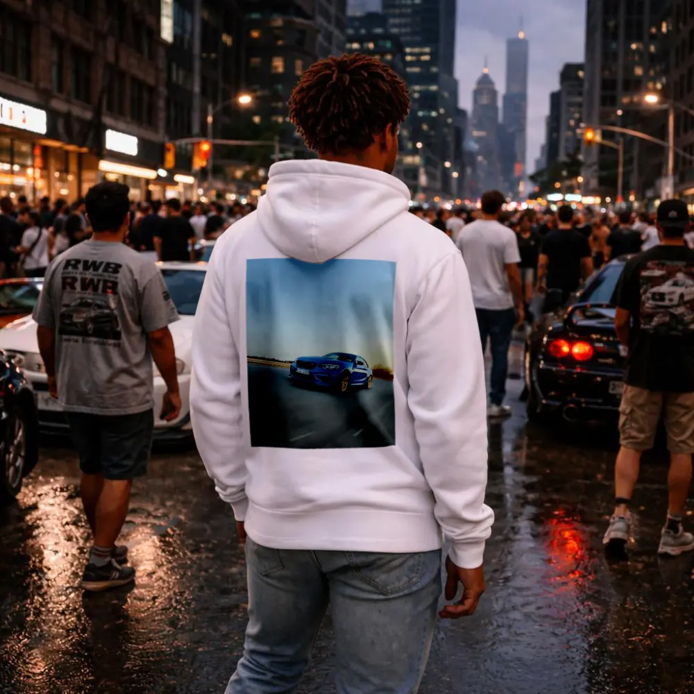 BMW M2 Blue Coupe On Open Track – Hoodies