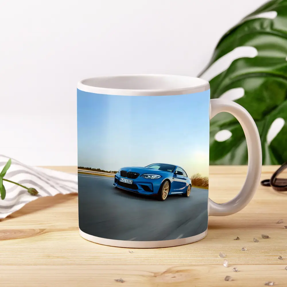 BMW M2 Blue Coupe On Open Track – Mugs