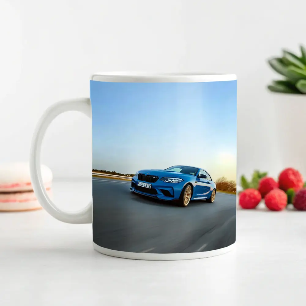 BMW M2 Blue Coupe On Open Track – Mugs
