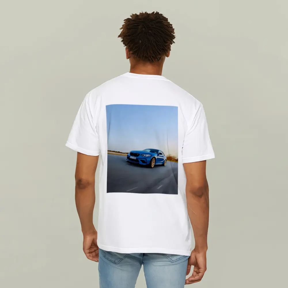 BMW M2 Blue Coupe On Open Track – T-Shirts