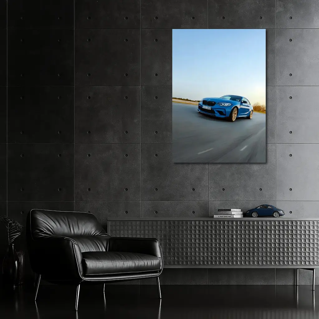 BMW M2 Blue Coupe On Open Track – Wall Art