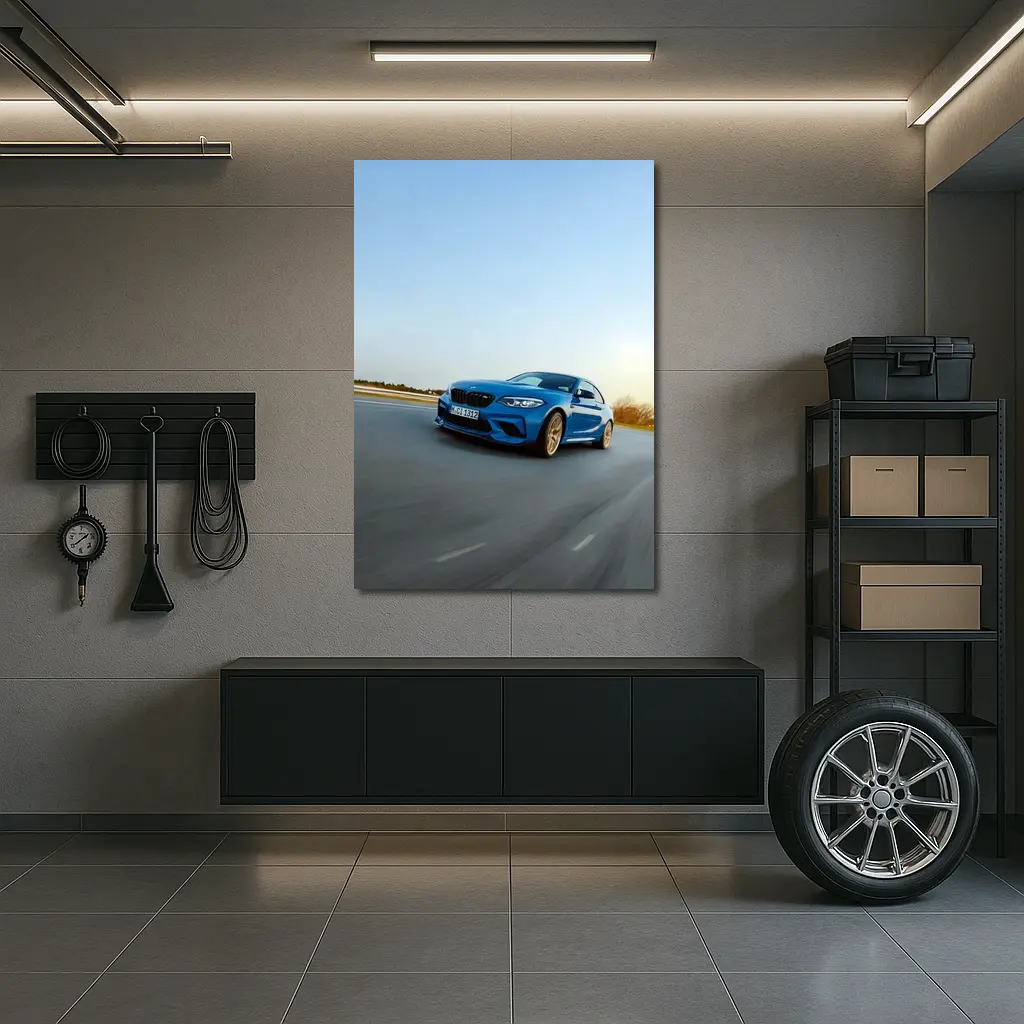 BMW M2 Blue Coupe On Open Track – Wall Art