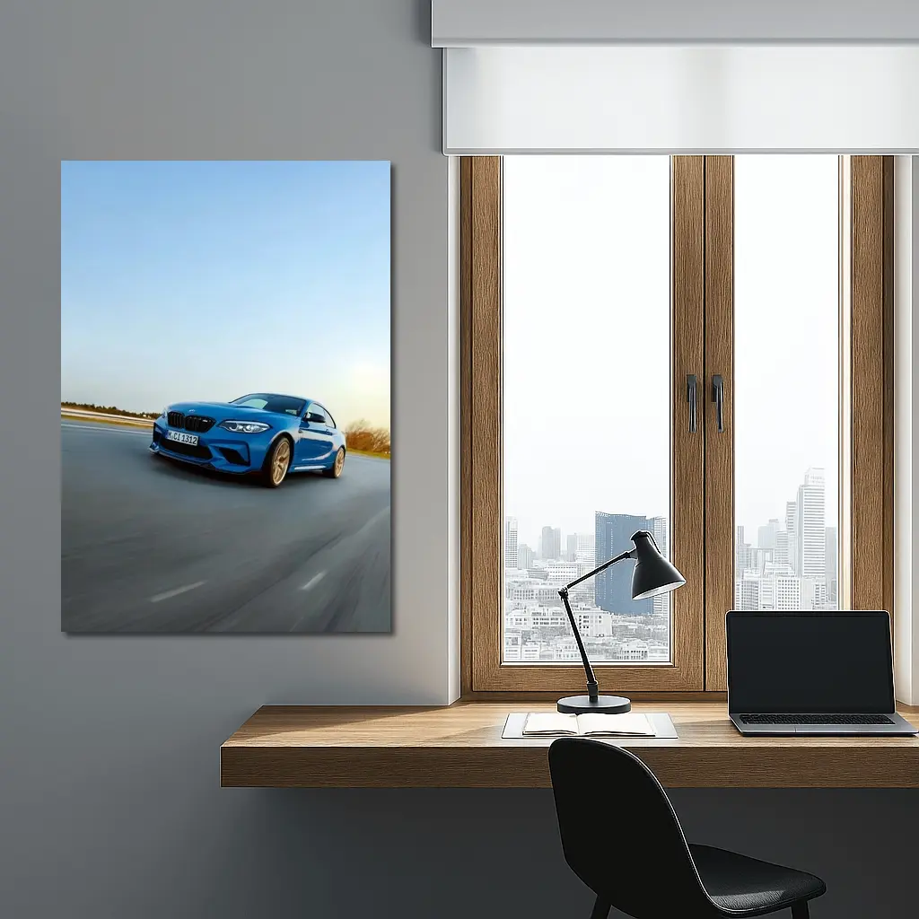 BMW M2 Blue Coupe On Open Track – Wall Art