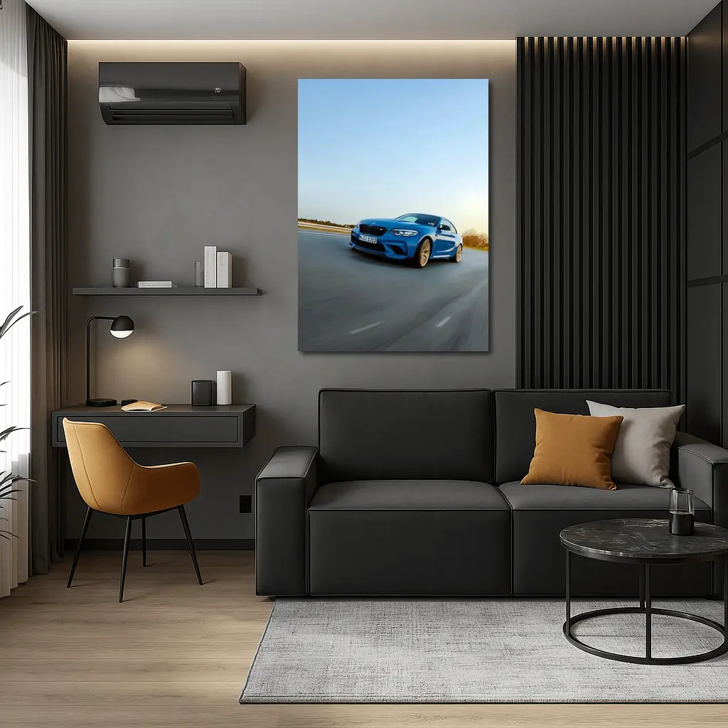 BMW M2 Blue Coupe On Open Track – Wall Art