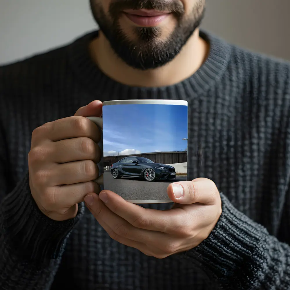 BMW M2 Black Coupe Urban Street Setting – Mugs