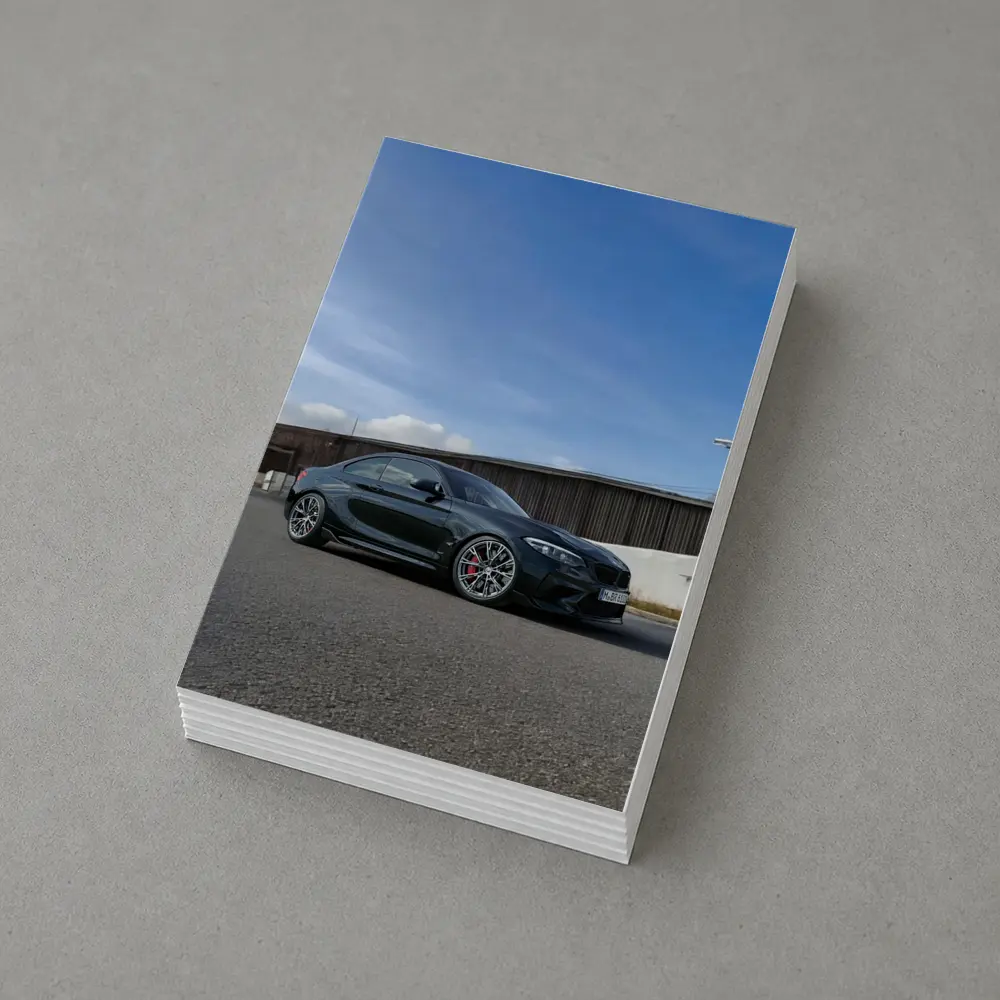 BMW M2 Black Coupe Urban Street Setting – Postcards
