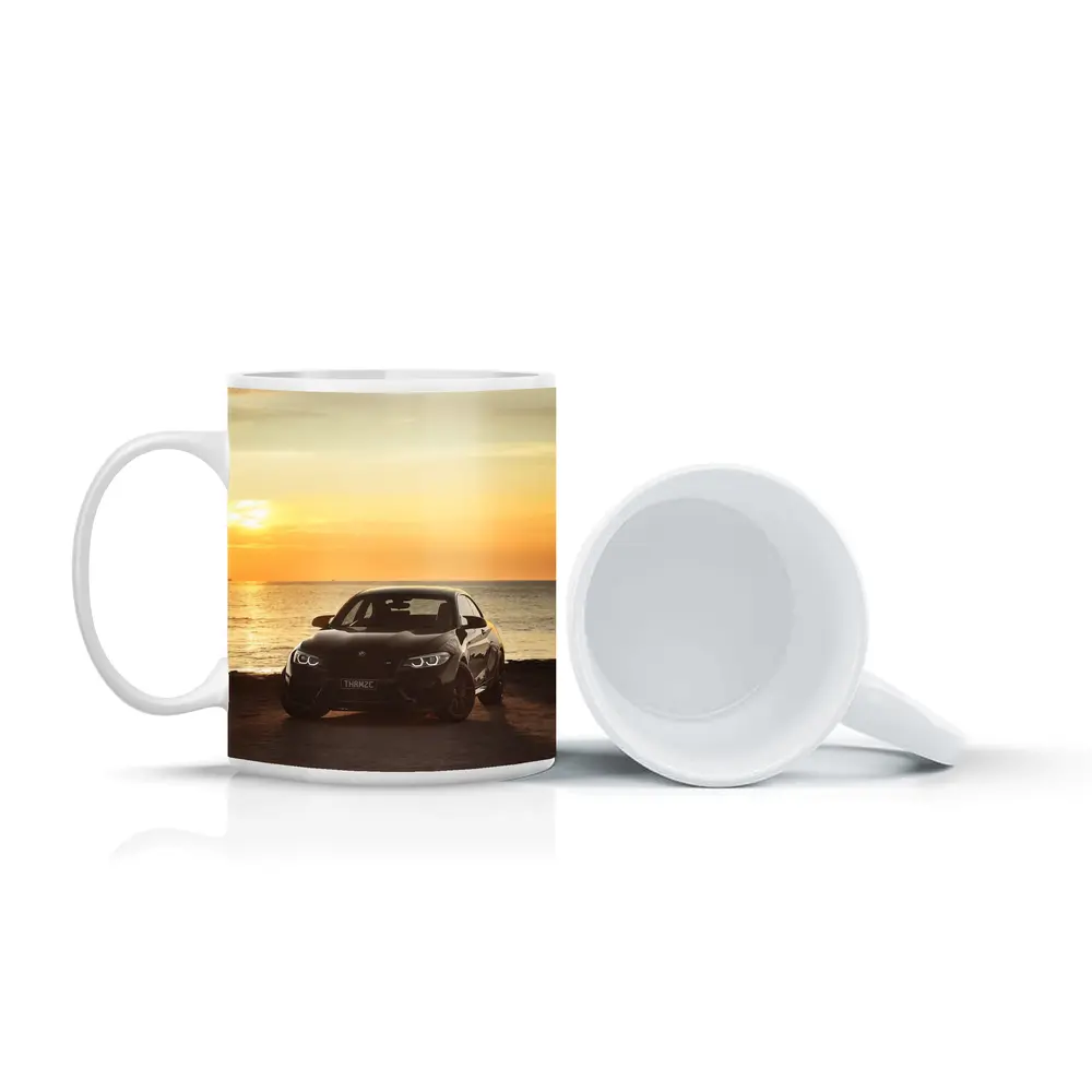 BMW M2 Black Car Sunset Ocean – Mugs