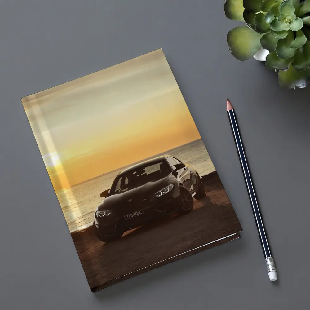 BMW M2 Black Car Sunset Ocean – Notebooks