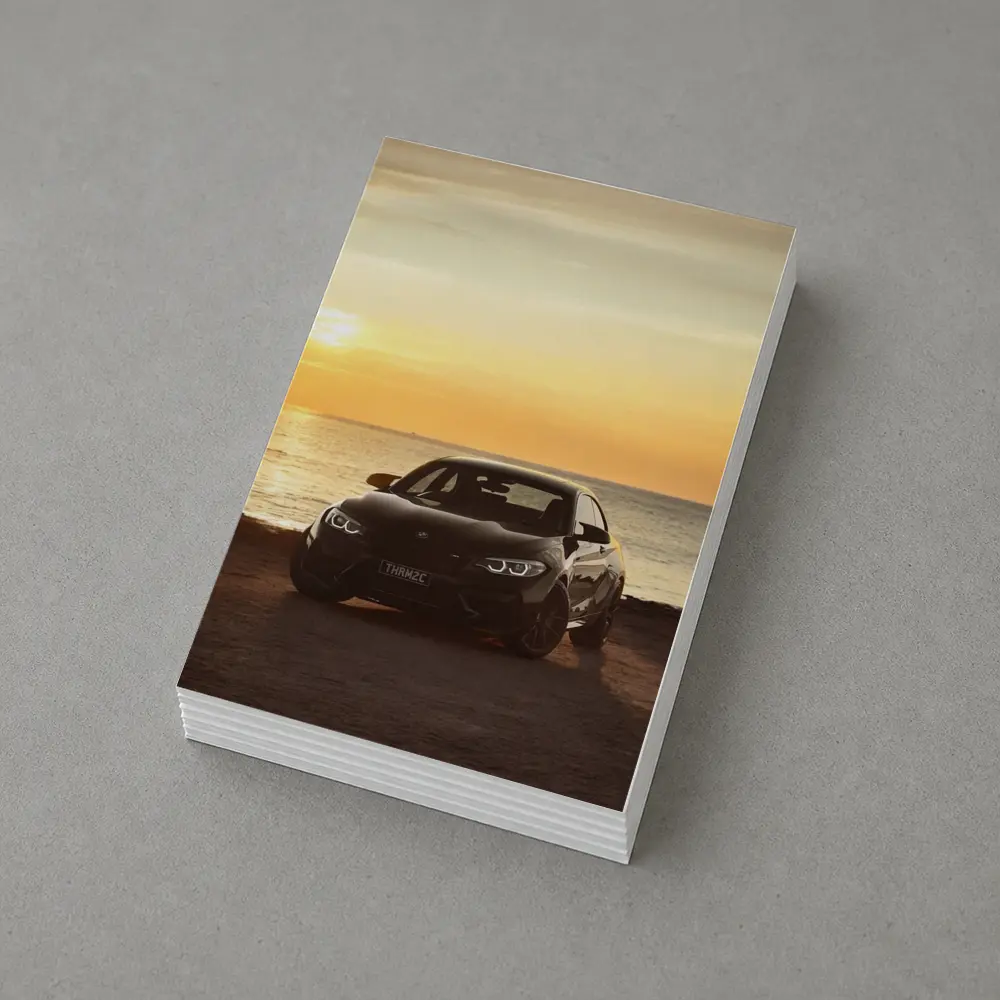 BMW M2 Black Car Sunset Ocean – Postcards