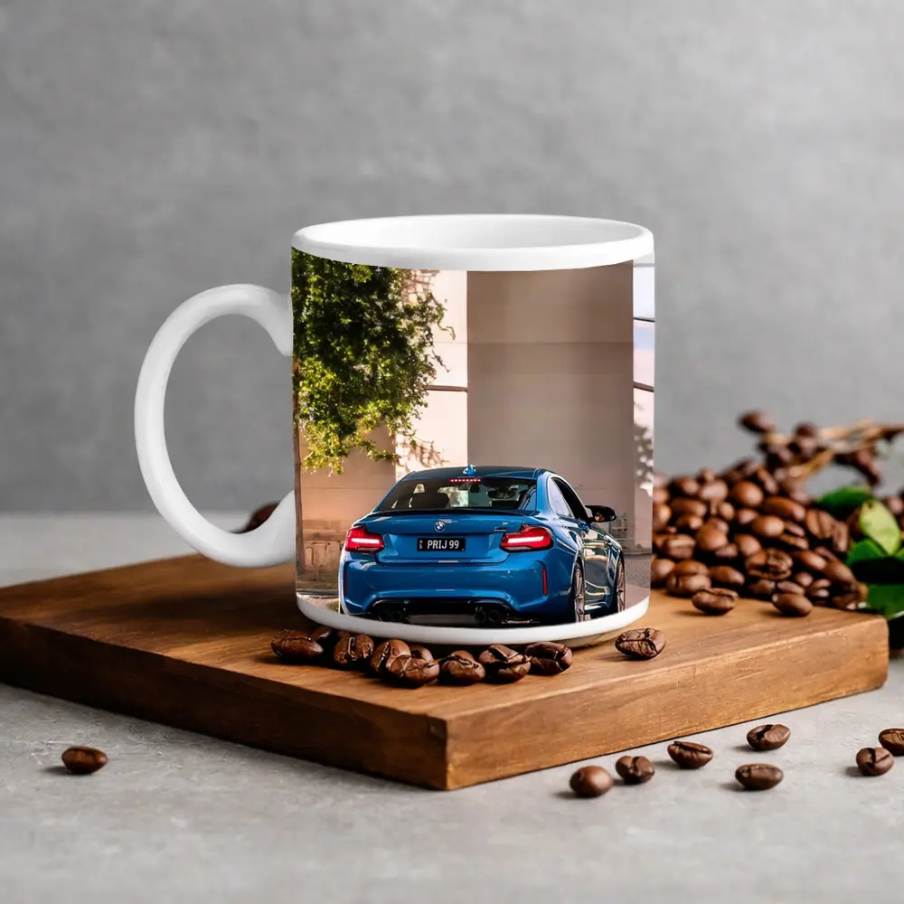 BMW M2 Blue Rear Urban Street Setting – Mugs