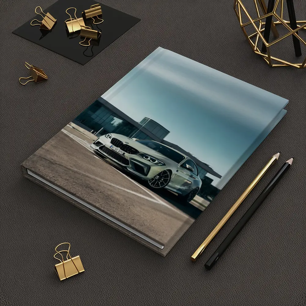 BMW M2 Competition Silver Parked Outside Building – Notebooks