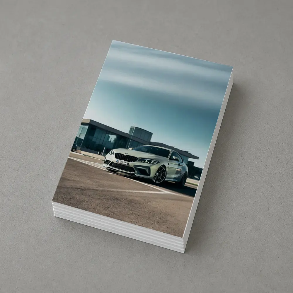BMW M2 Competition Silver Parked Outside Building – Postcards