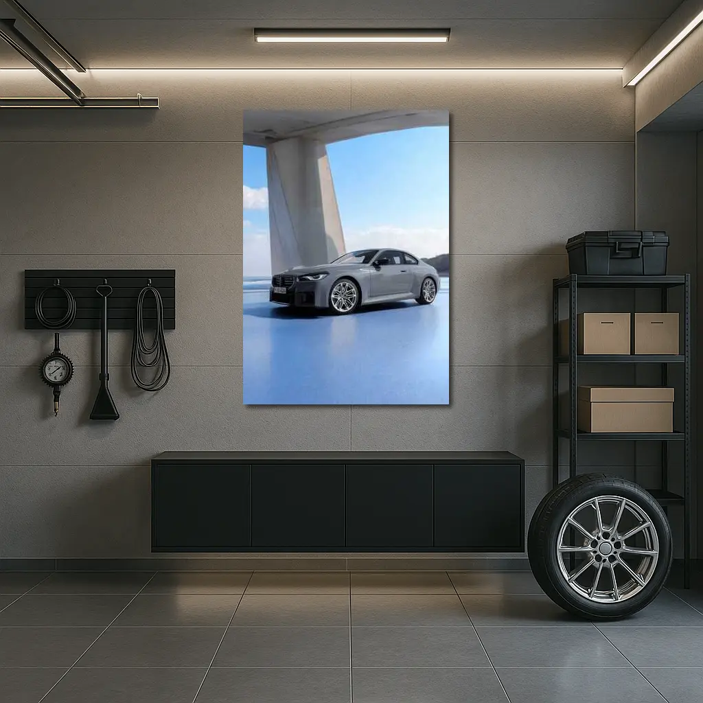 BMW M2 Coupe Gray Coastal Architecture Setting – Wall Art