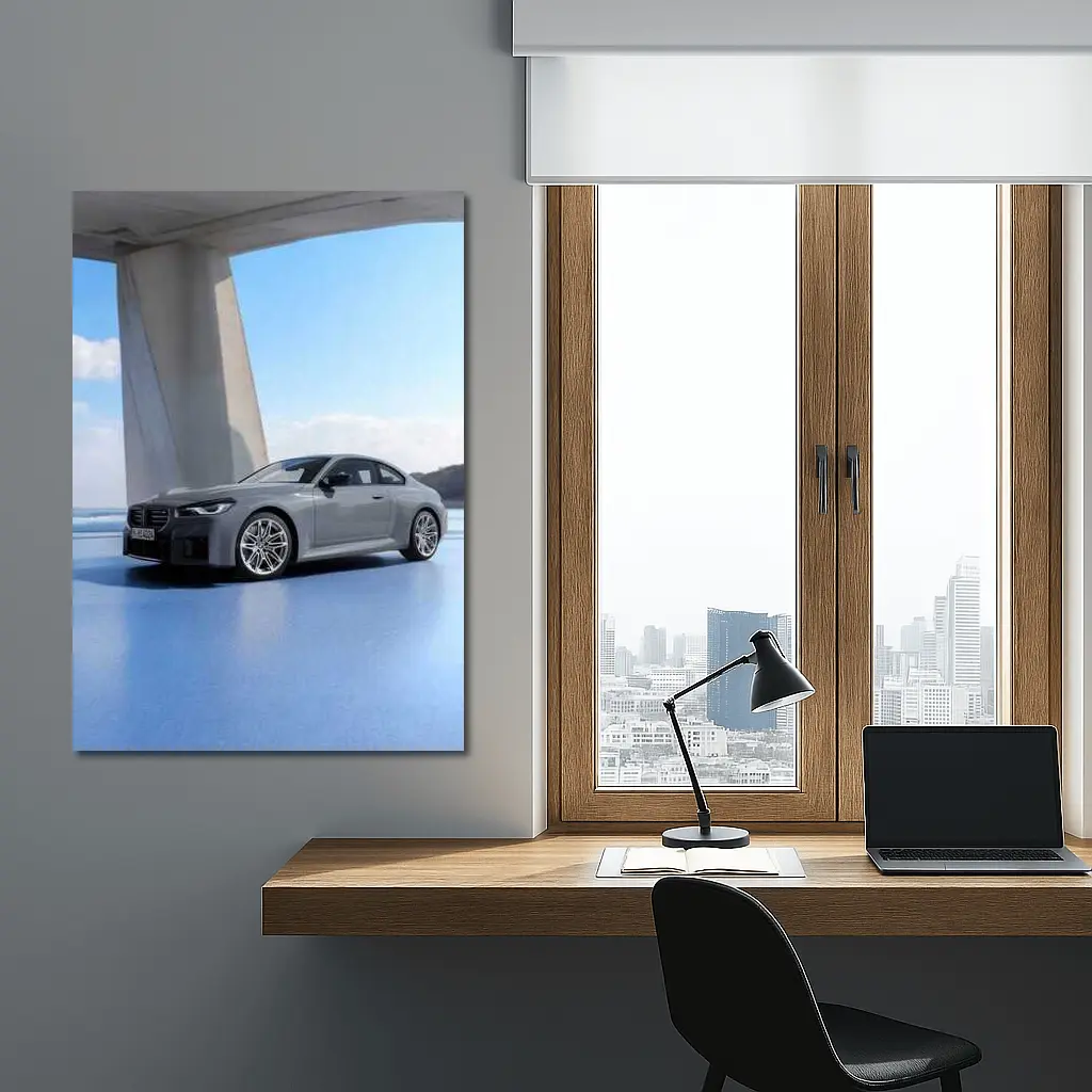 BMW M2 Coupe Gray Coastal Architecture Setting – Wall Art