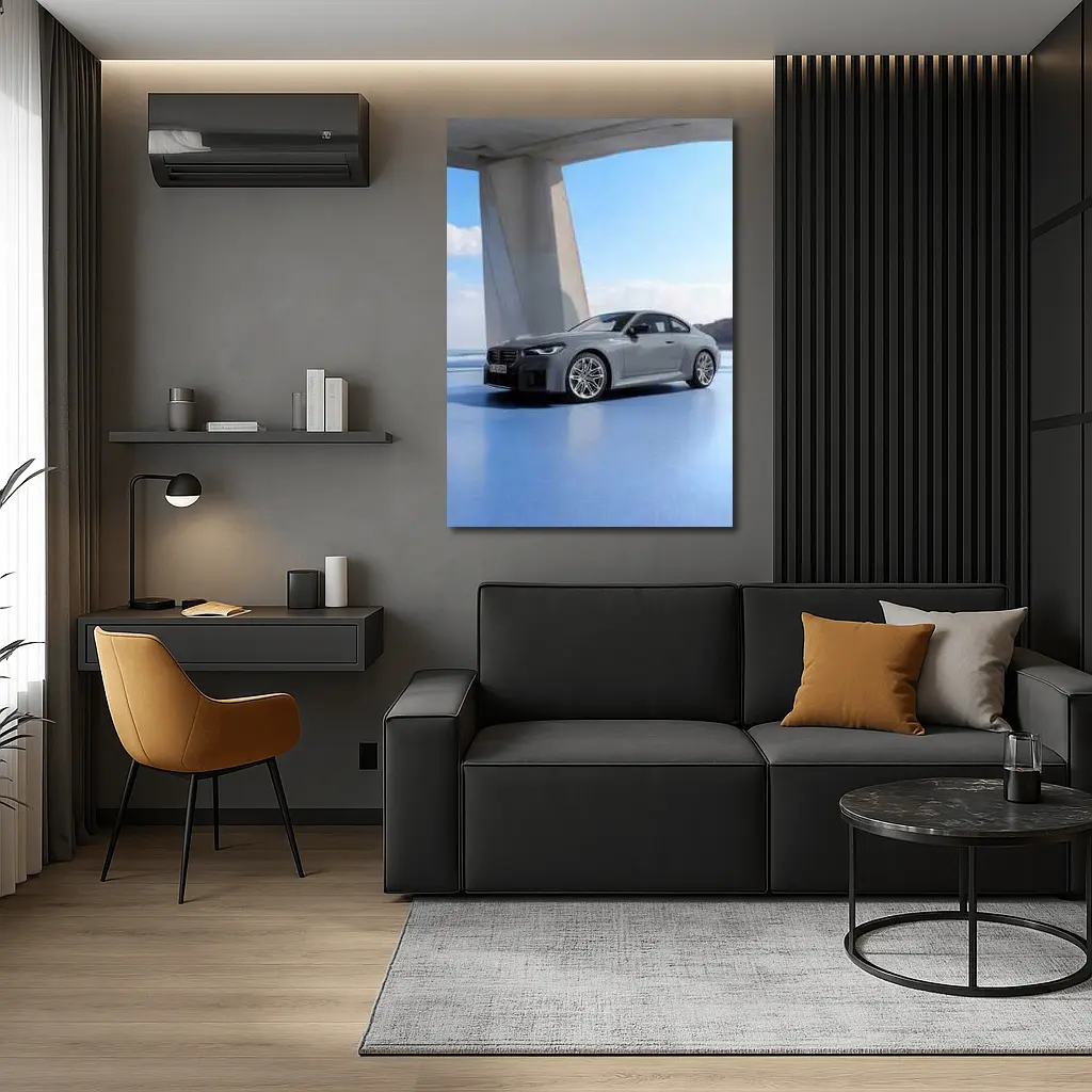 BMW M2 Coupe Gray Coastal Architecture Setting – Wall Art