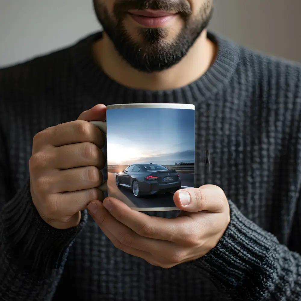 BMW M2 Coupe Gray Highway Sunset Drive – Mugs