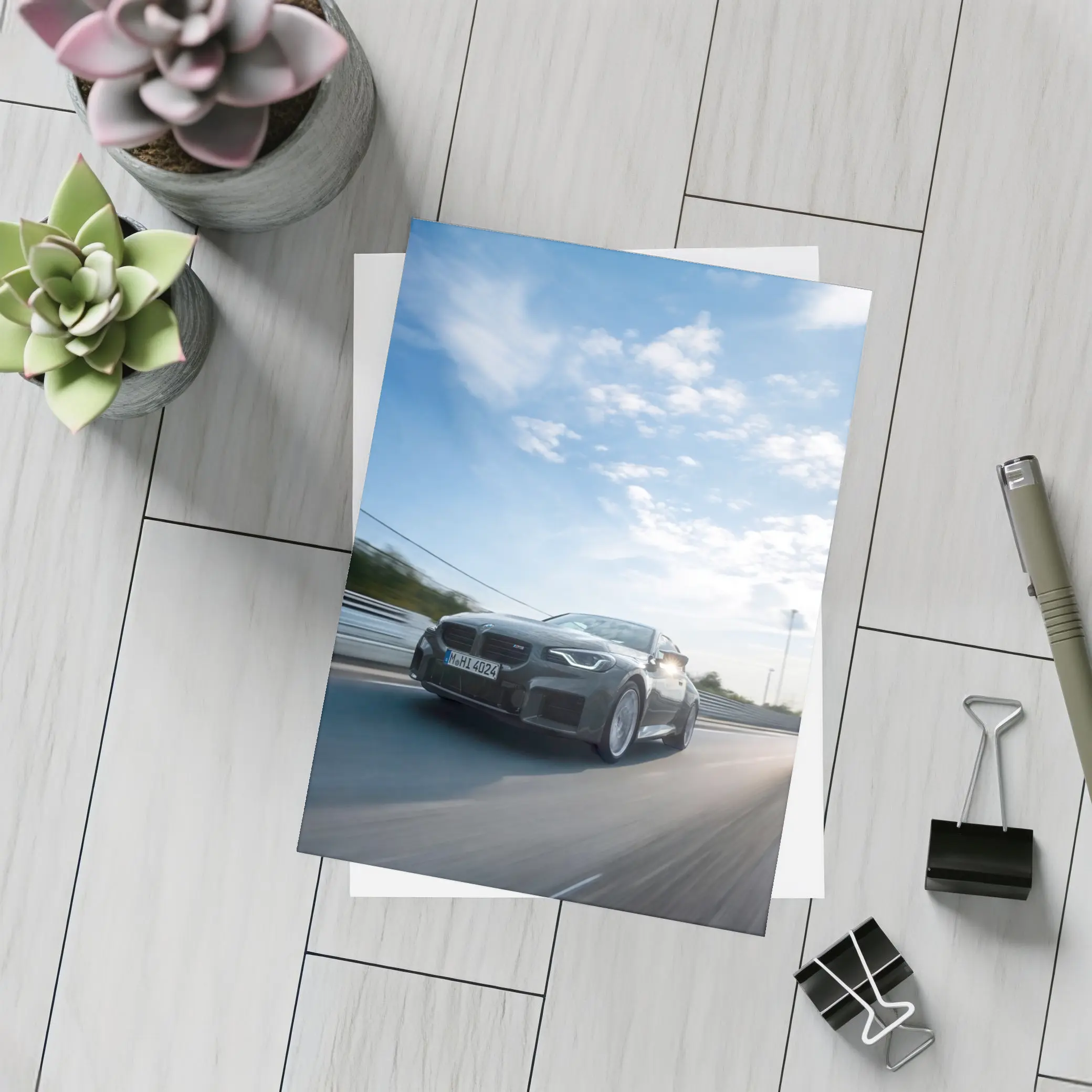 BMW M2 Coupe Gray On Race Track – Postcards