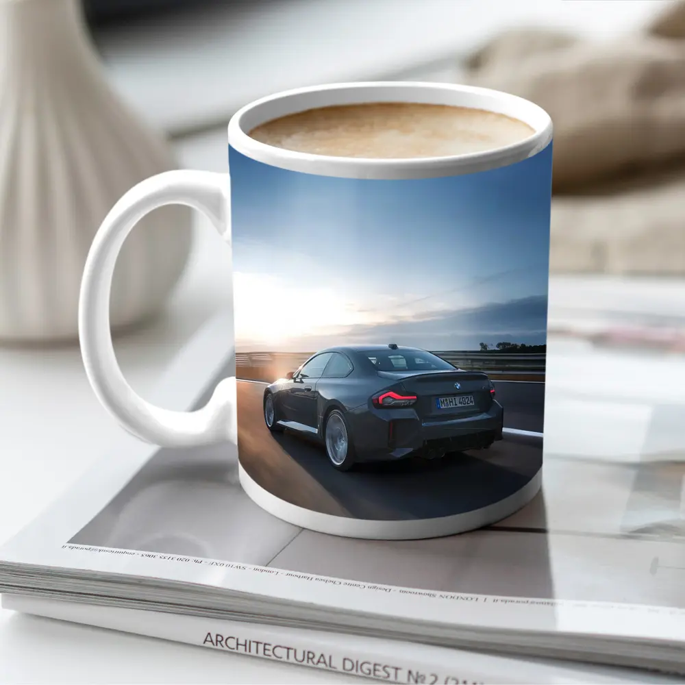 BMW M2 Coupe Gray Highway Sunset Drive – Mugs