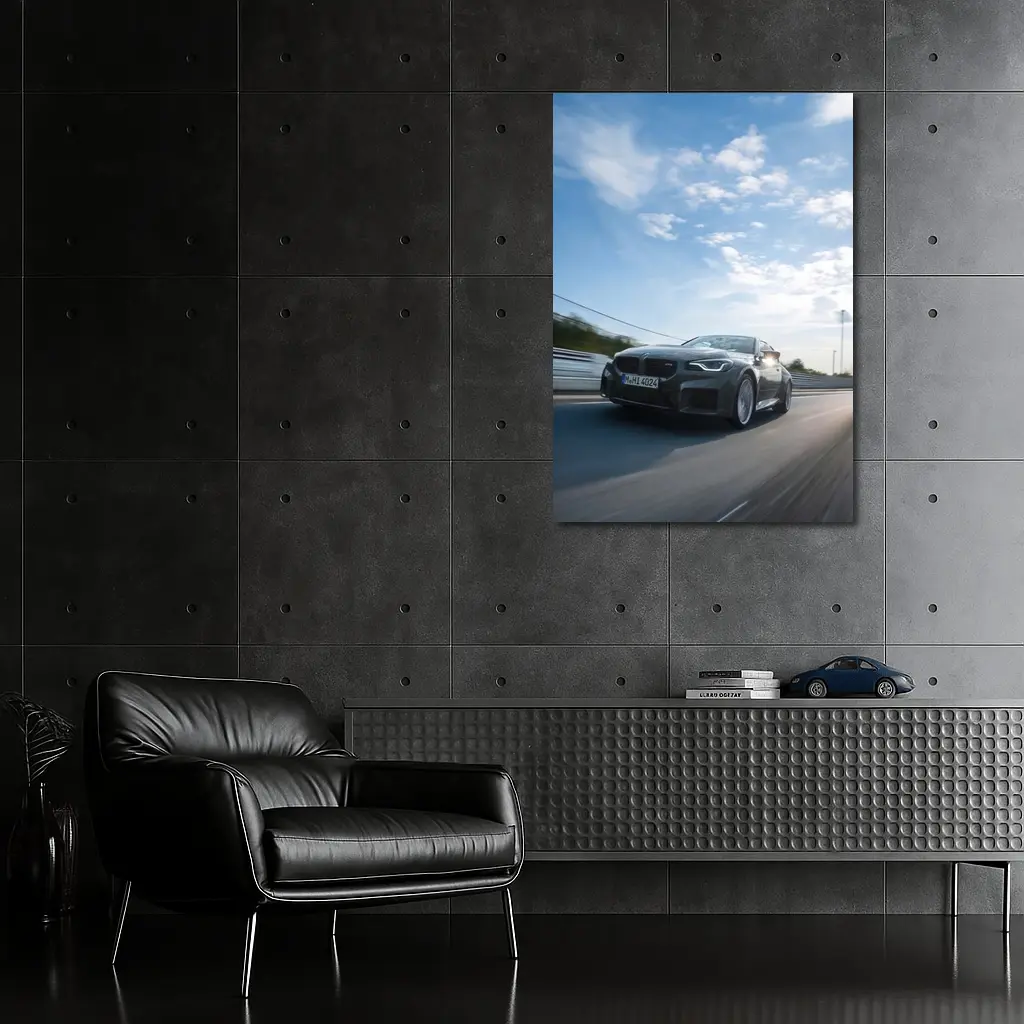 BMW M2 Coupe Gray On Race Track – Wall Art