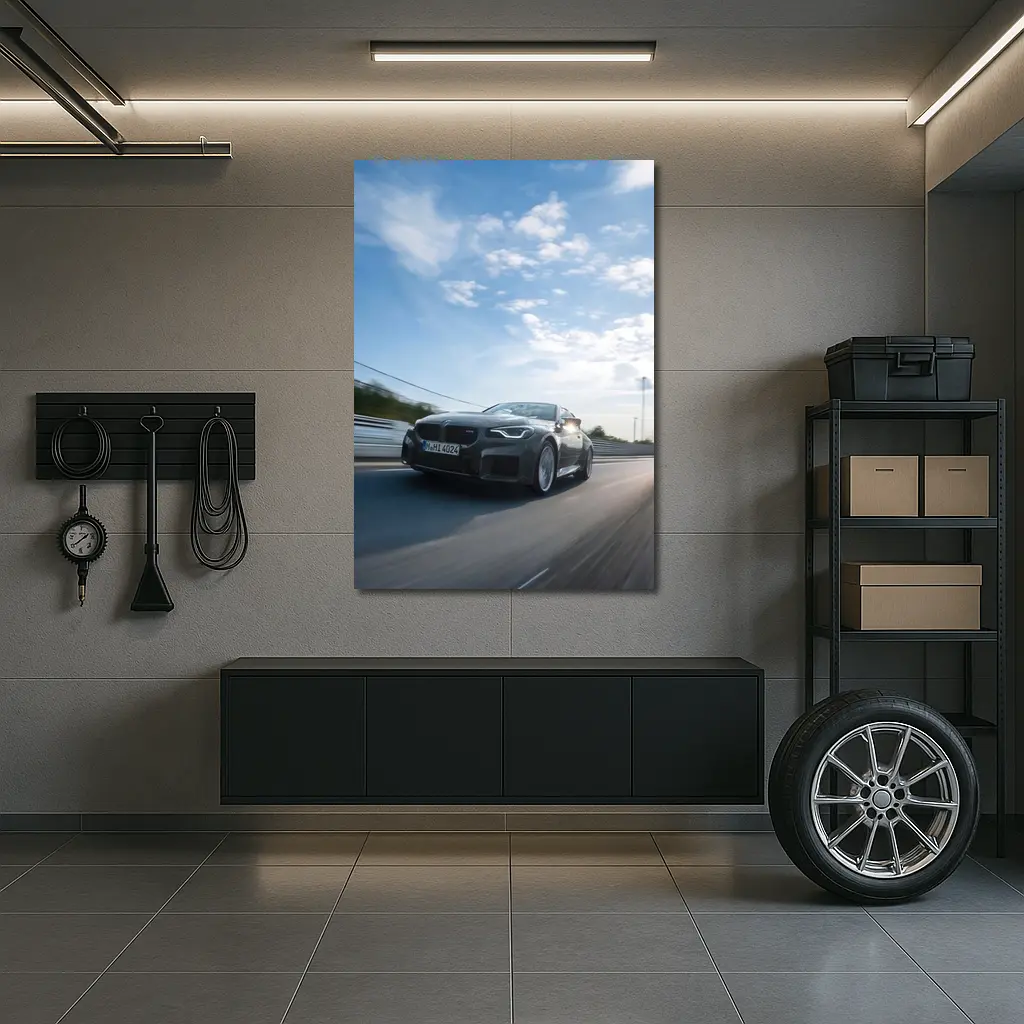 BMW M2 Coupe Gray On Race Track – Wall Art