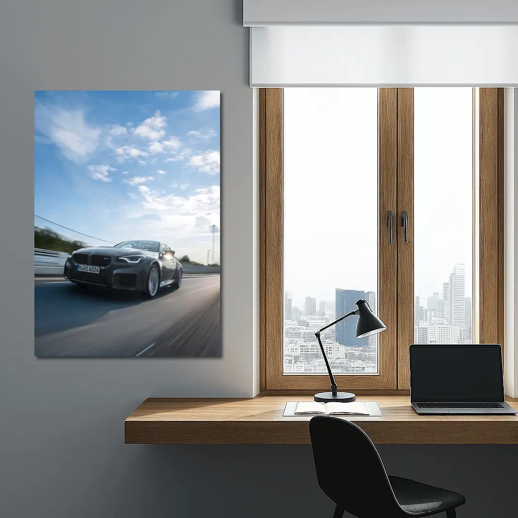 BMW M2 Coupe Gray On Race Track – Wall Art