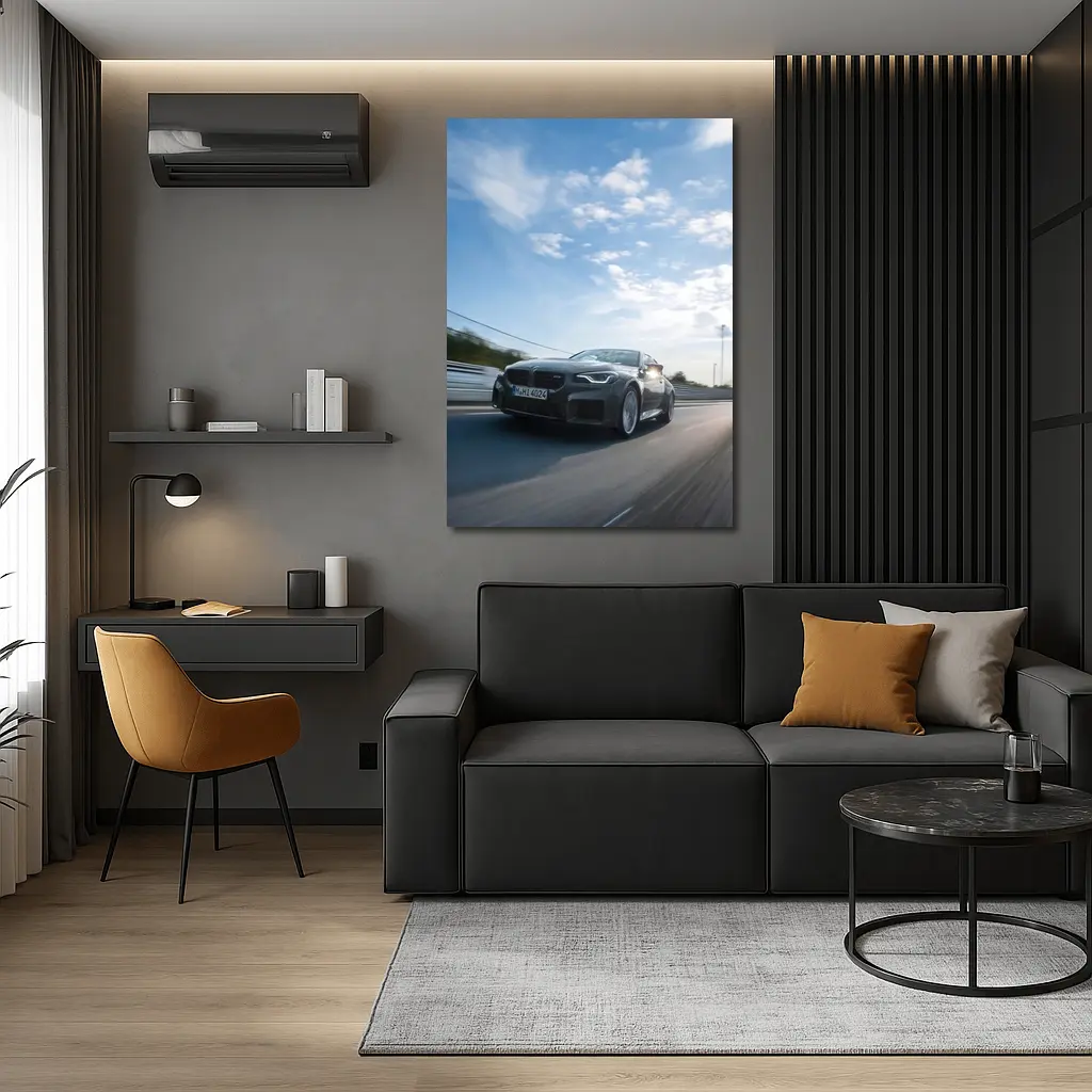 BMW M2 Coupe Gray On Race Track – Wall Art