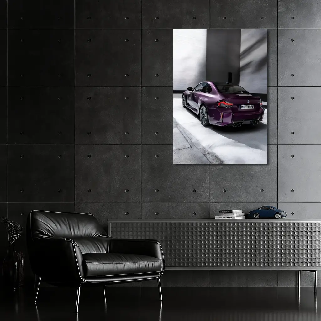 BMW M2 Coupe Purple Urban Parking Garage – Wall Art