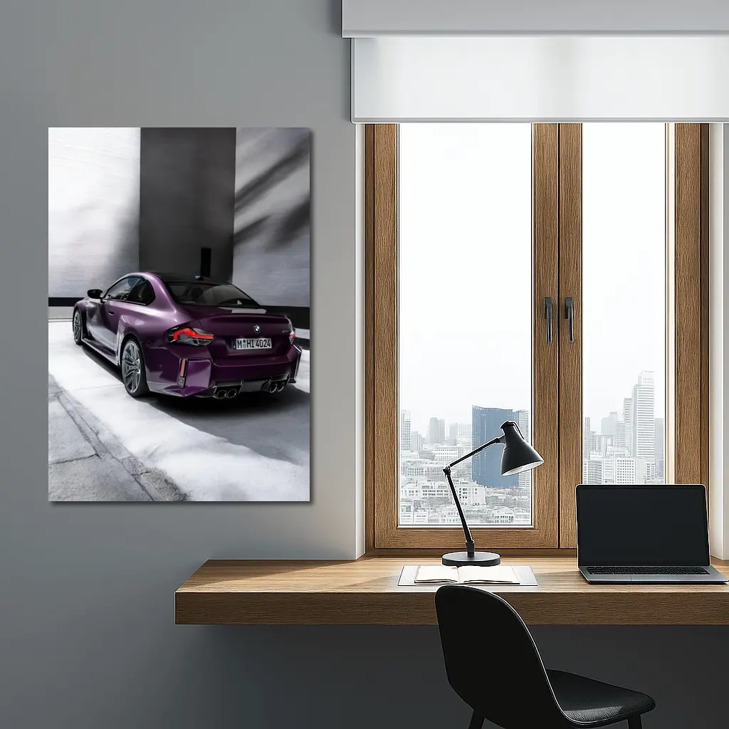 BMW M2 Coupe Purple Urban Parking Garage – Wall Art