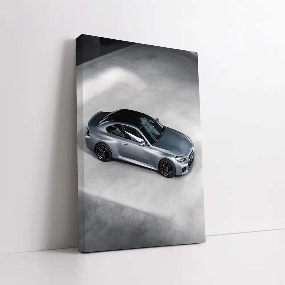 BMW M2 Coupe Silver Studio Overhead View – Wall Art